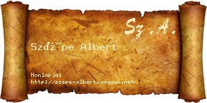 Szépe Albert névjegykártya